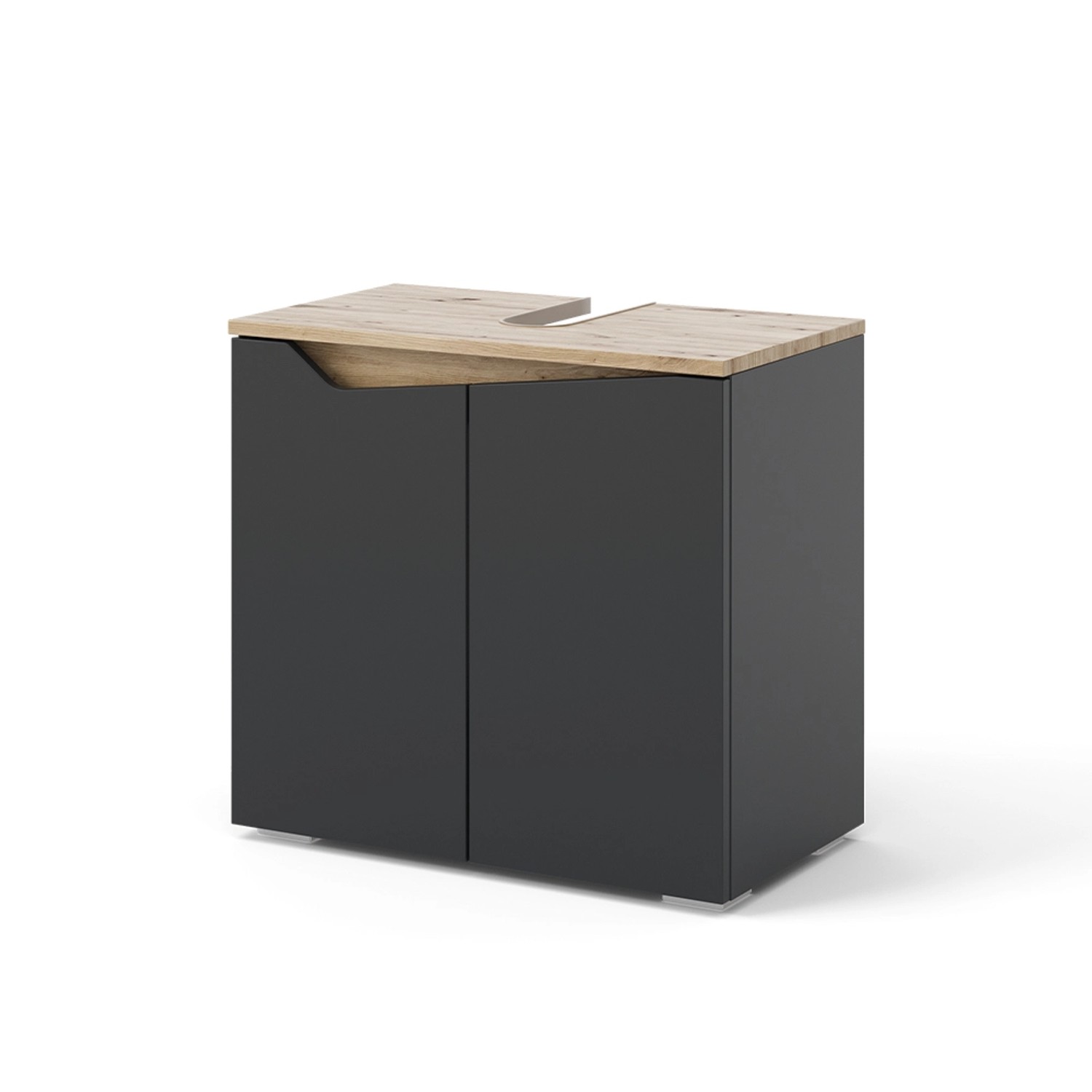Vicco Waschbeckenunterschrank Marelle Anthrazit/Artisan-Eiche 60 x 58 cm mit 2 Türen