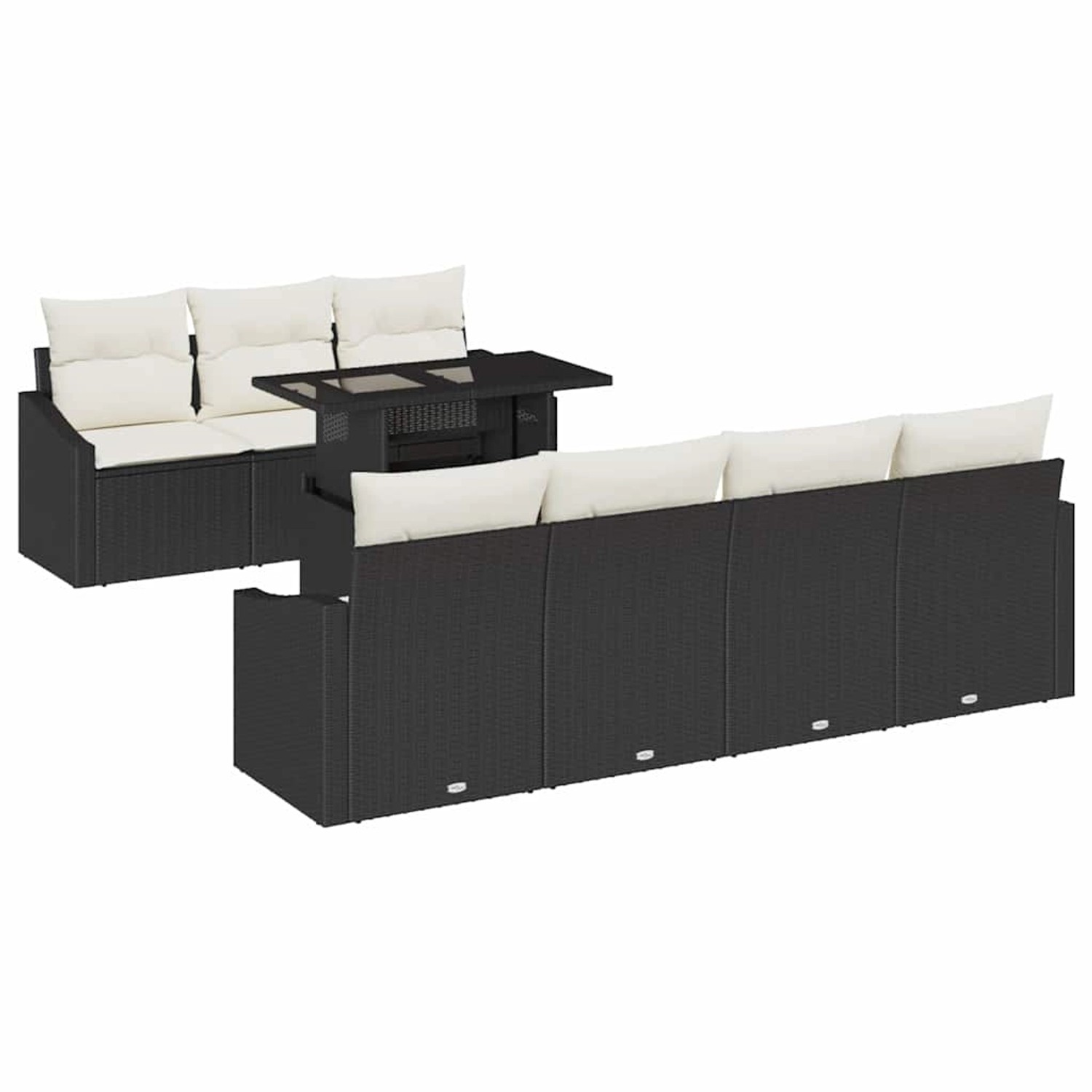vidaXL 8-Teiliges Garten-Sofa-Set mit Kissen in Schwarz aus Poly Rattan 335 günstig online kaufen
