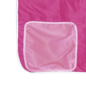 Detailansicht: Rosa Vorhang mit Tasche für vidaXL Kinderhochbett.