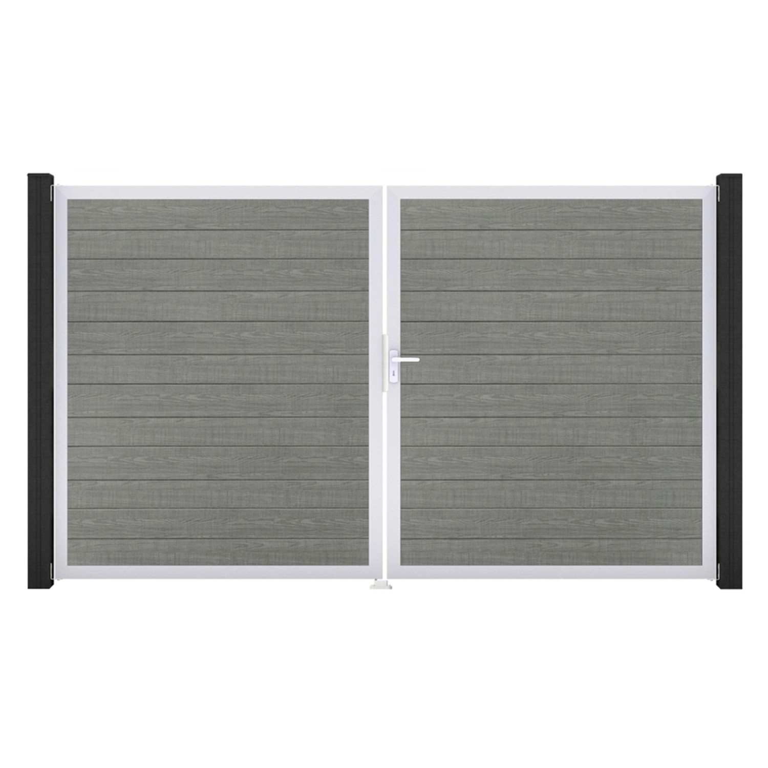 GroJa Tor 2-flg. Basicline Schmal Grey Ash Cut EV1 306 cm x 180 cm DIN Rech günstig online kaufen