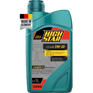 High Star C3 SAE 5W-30 Motoröl 1 l im grünen Kanister.