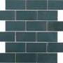 Mosaikmatte Castello Brick, dunkelblaue Keramikfliesen im Format 30,3x30,6 cm.