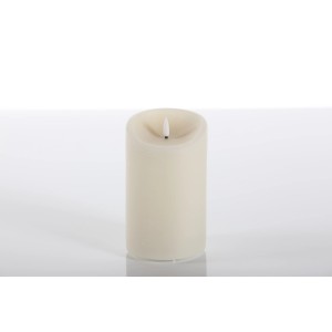 Cremefarbene Elephant LED Kerze aus Echtwachs für den Außenbereich, 10x16 cm.