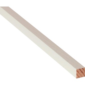 Quadratleiste, weiß lackiert, 10x10 mm, 900 mm lang. Holzleiste für Innenausbau.