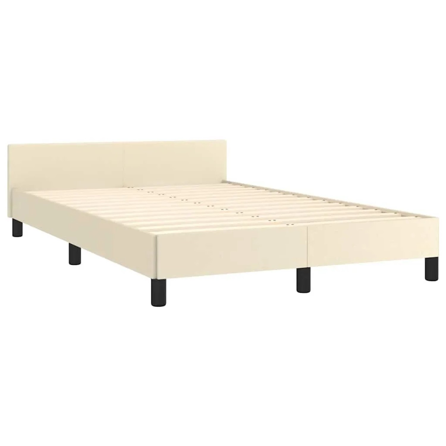 vidaXL Bettgestell Ohne Matratze Creme 120x190 cm Kunstleder 379543 günstig online kaufen