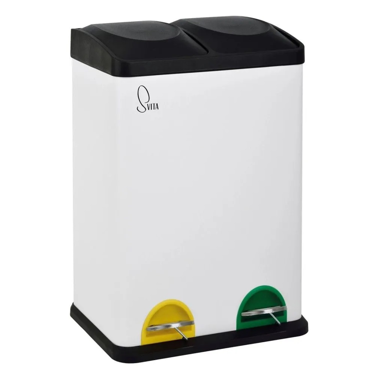 Svita TC2X20 Kücheneimer Office 40L Trennmülleimer Mülltrennung Weiß