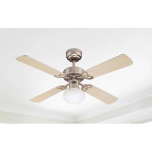 Westinghouse Deckenventilator Vegas Aluminium 105 cm mit Beleuchtung und Zugschnur