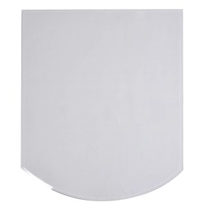 Firefix Glasbodenplatte, Segmentbogen, 120x100cm, 8mm stark, für Kamin und Ofen.