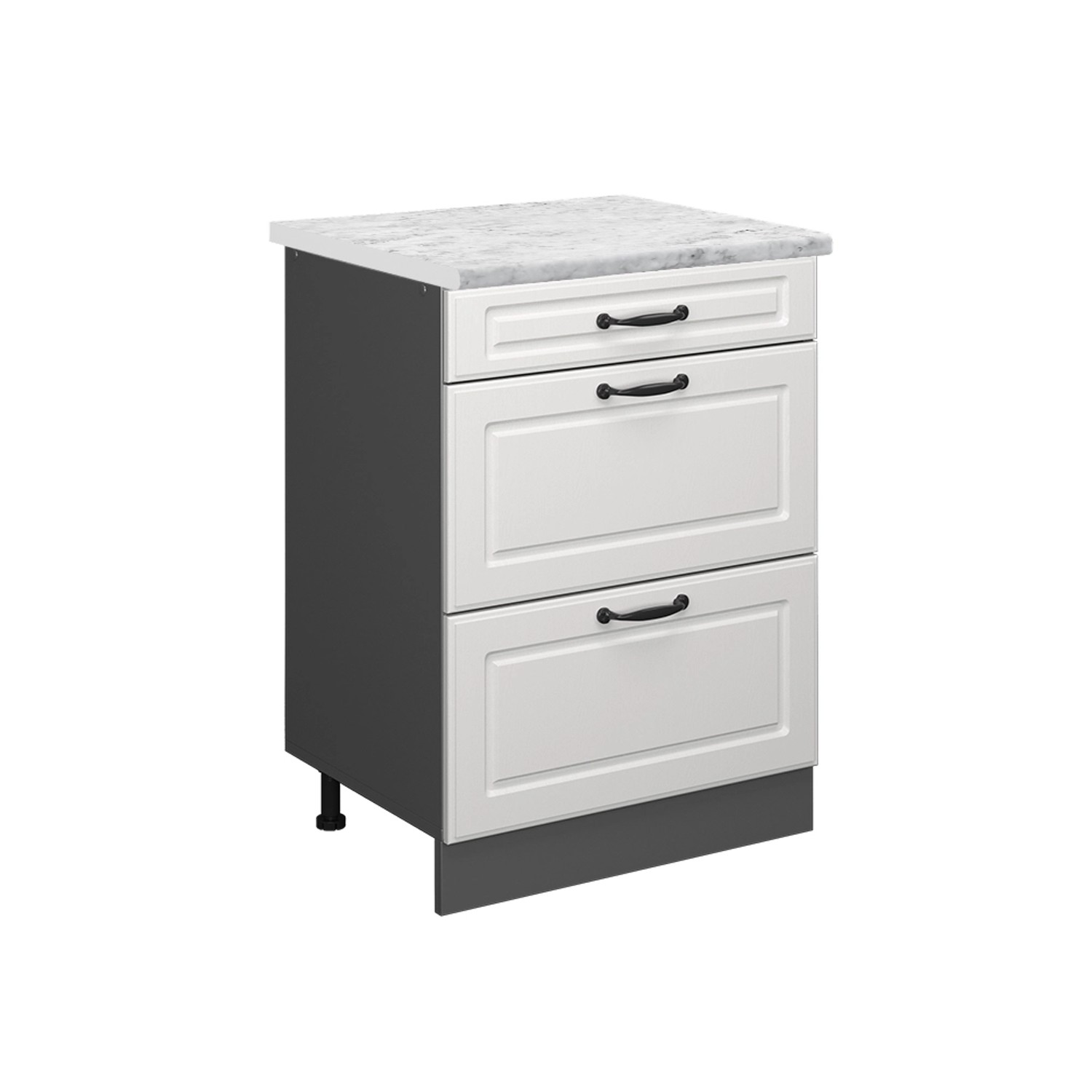 Vicco Schubladenschrank R-Line Weiß Landhaus 60 cm AP Marmor günstig online kaufen