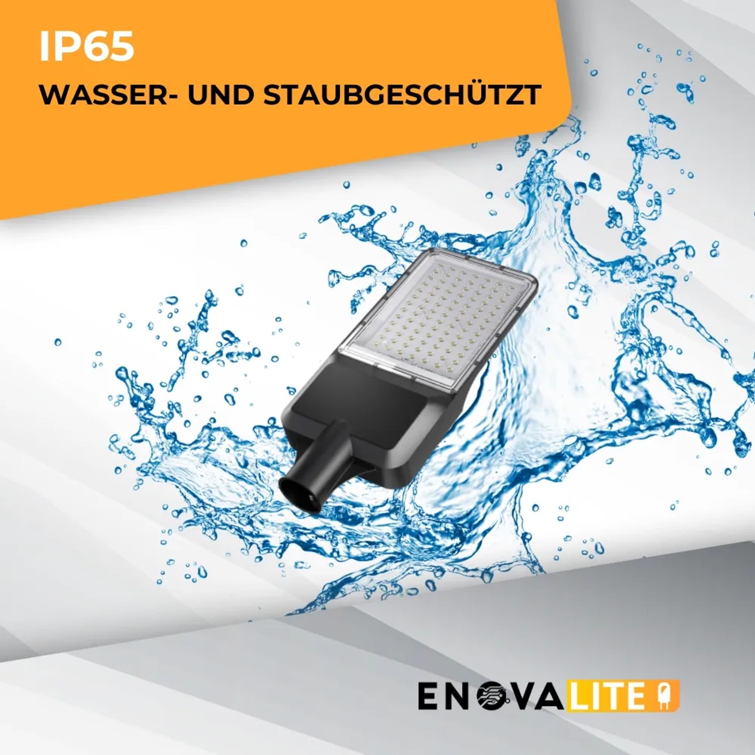 ENOVALITE LED Solar Straßenleuchte, 300W, IP65, wassergeschützt.