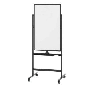 Costway Doppelseitiges Whiteboard, mobil mit Rollen, schwarz, 60x100 cm. Bürobedarf für Präsentationen.