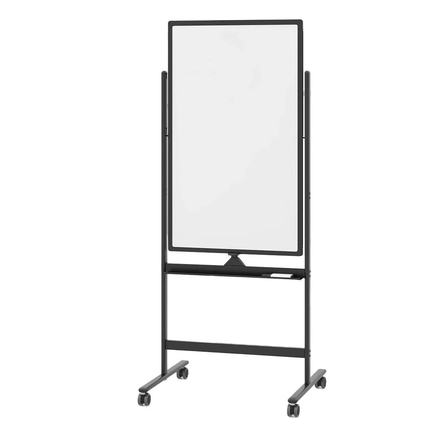Costway Doppelseitiges Mobiles Whiteboard mit Rollen Schwarz 60 x 100 cm