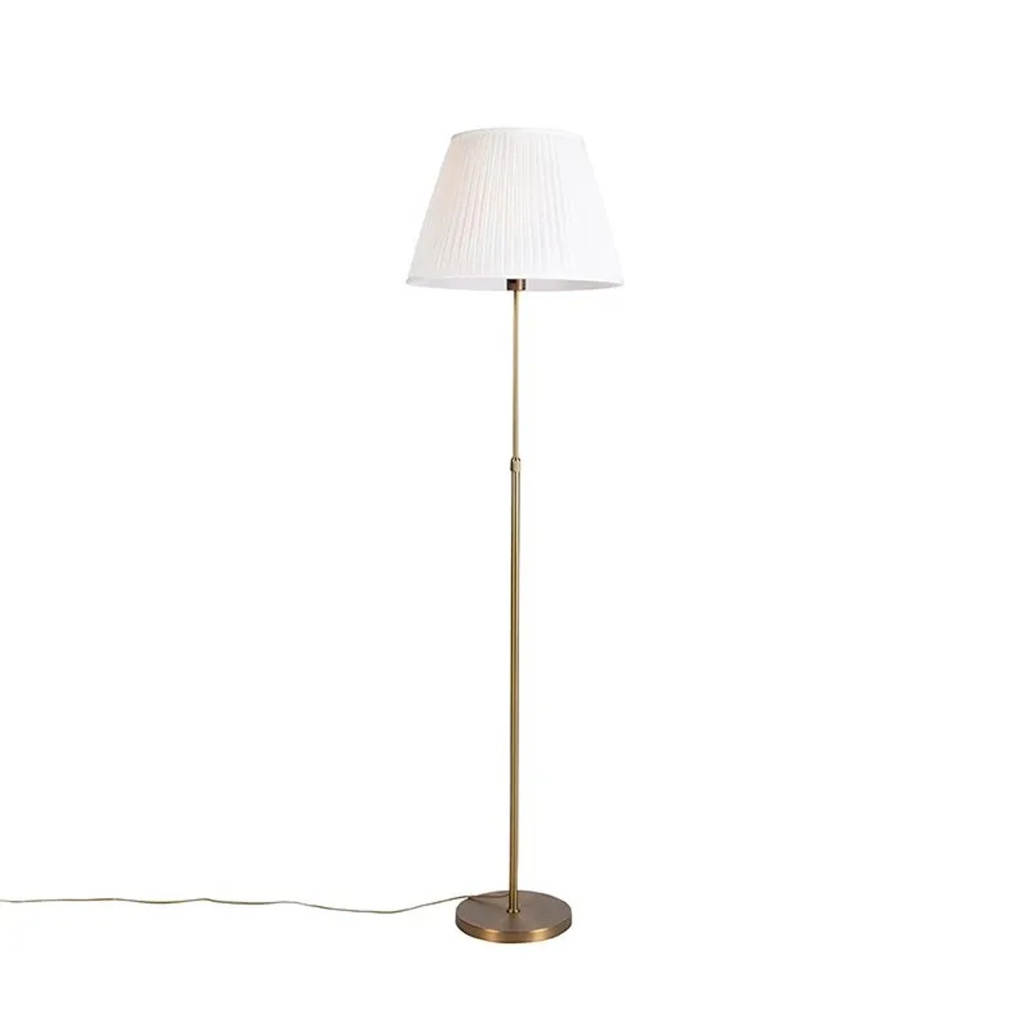 QAZQA Bronze Stehleuchte mit Plisse Creme 45 cm Verstellbar Parte
