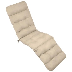 Beautissu Flair DC Deckchairauflage, 200x50x8cm, naturfarben, gepolstert mit stilvollen Heftungen und Bändern.