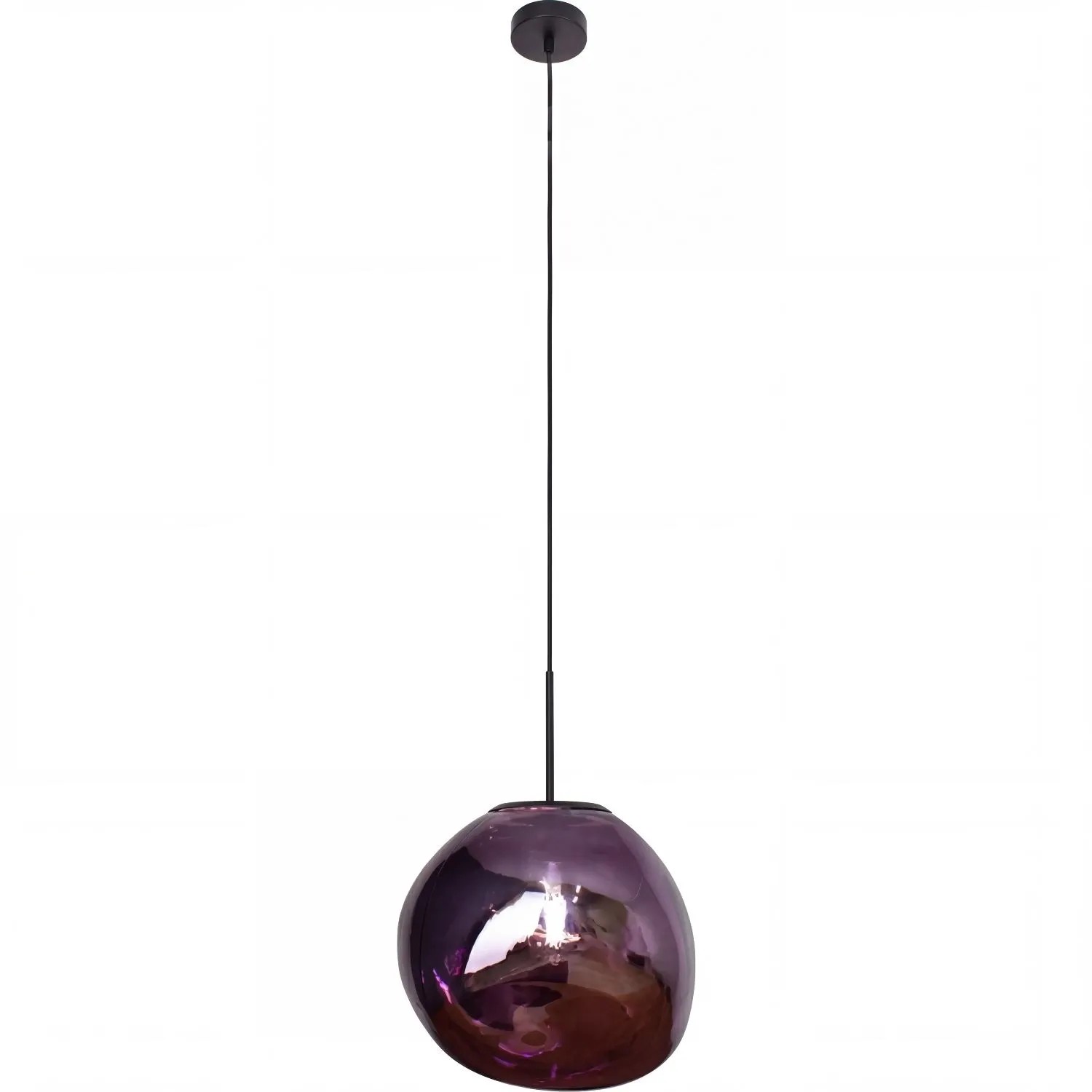 Licht-Erlebnisse Hängeleuchte Lila Mundgeblasenes Glas 36 CM Breit E27 Dekorativ