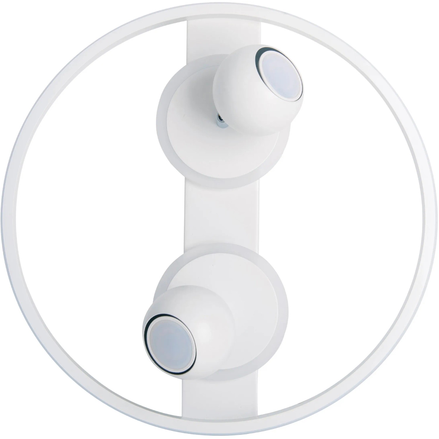 Weiße Näve LED-Deckenleuchte Ronda mit 2 Spots und LED-Ring, 40 cm Durchmesser.