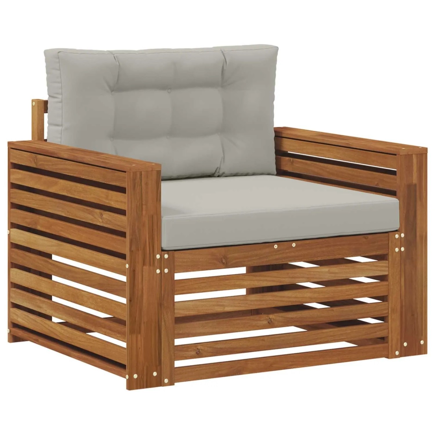 vidaXL Outdoor-Sofagarnitur Massives Akazienholz und Polyester Natur 3436401