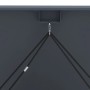 Innenseite des anthrazitfarbenen Mülltonnenbox-Deckels mit Zugseilen für den Öffnungsmechanismus.