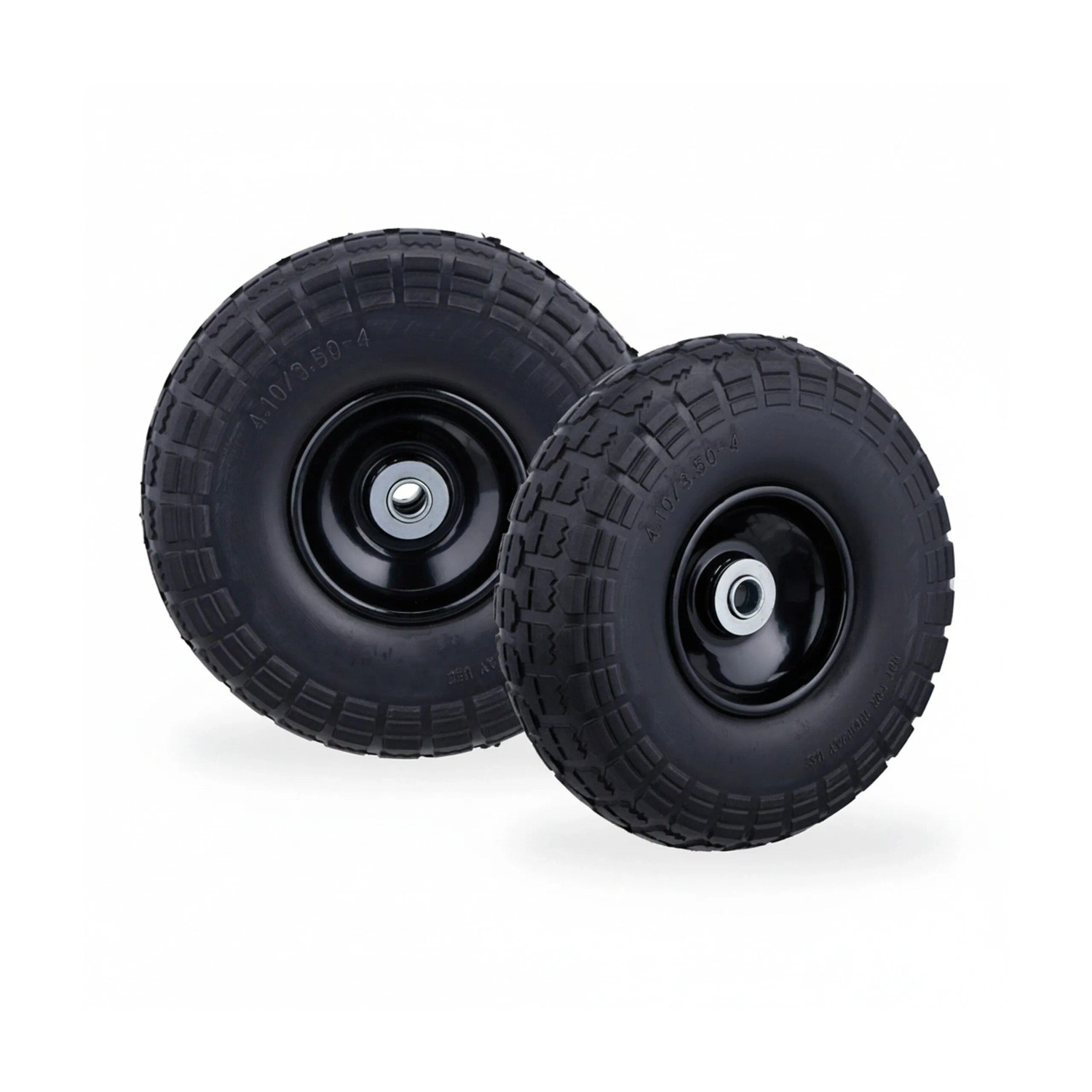 Relaxdays Sackkarrenrad Vollgummi Stahl Schwarz Pannensicher 26 cm x 8,5 cm 1 kg