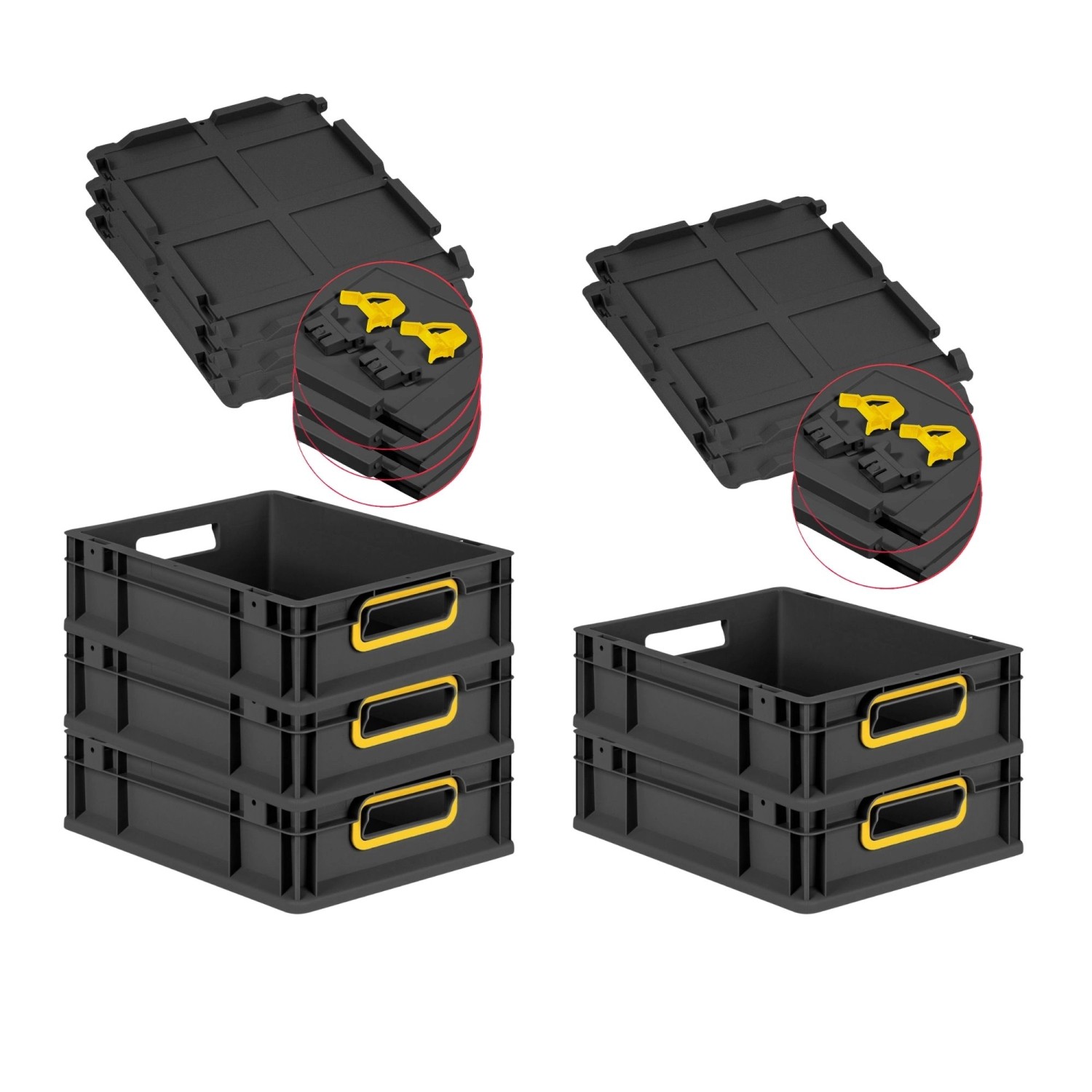 PROREGAL SuperSparSet 5x Eurobox Nextgen Color Mit Scharnierdeckel HxBxT 12 günstig online kaufen