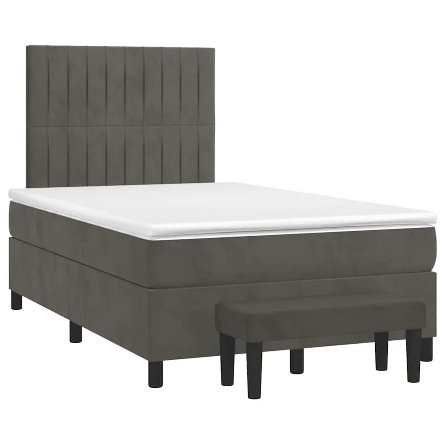 vidaXL Boxspringbett mit Matratze Dunkelgrau 120x190 cm Samt 3270482 günstig online kaufen