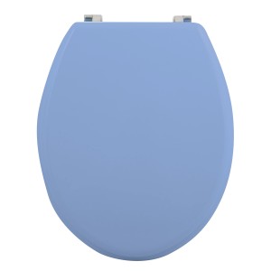 MSV WC-Sitz Cleo, hellblau, MDF, mit Edelstahl-Scharnieren.
