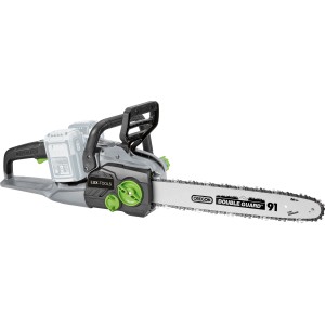 LUX-TOOLS Akku-Kettensäge A-KS-2x20/405 1 PowerSystem, Akku-Kettensäge in Grau und Schwarz.