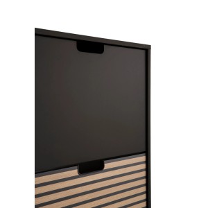Schwarzer Schildmeyer Schuhkipper Ryker mit 2 Klappen, eine davon in Akustikpaneeloptik.