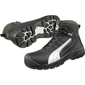 Puma Safety Cascades Mid S3 Sicherheitsstiefel, schwarz-gelb, Größe 39, mit rutschfester Sohle.