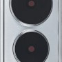 Respekta Duokochfeld für Singleküche, 2 Kochplatten, Edelstahl