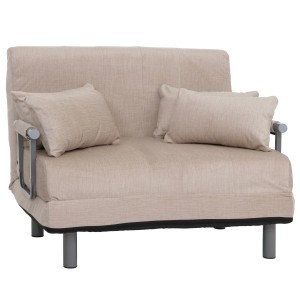 MCW Schlafsessel K29, creme Chenille-Stoff, mit Kissen und Schlaffunktion.