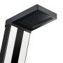 Detailaufnahme: Gre Aluminium Solardusche Luxe 38 l mit Duschkopf und schwarz-silbernem Design.