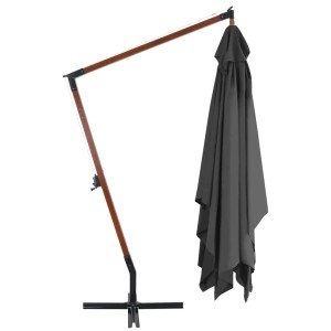 vidaXL Ampelschirm mit Holz-Mast 400x300 cm Anthrazit 44491