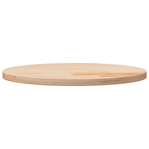 Runde Tischplatte aus hellem, unbehandeltem Kiefer Massivholz, Ø70 cm. Perfekt als Möbelbauplatte.