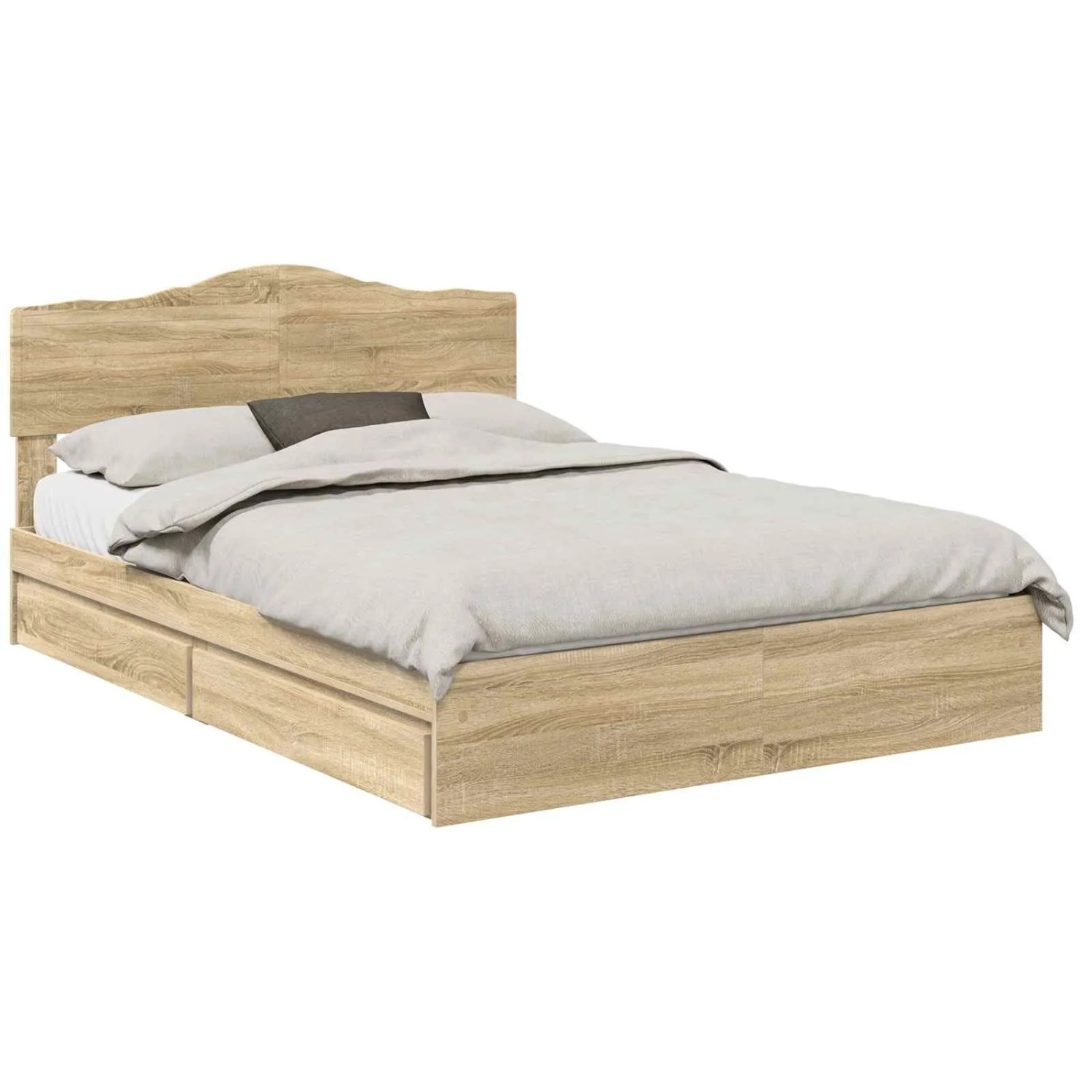 vidaXL Stauraumbett Sonoma-Eiche 140 x 200 cm Holzwerkstoff 3413091 günstig online kaufen