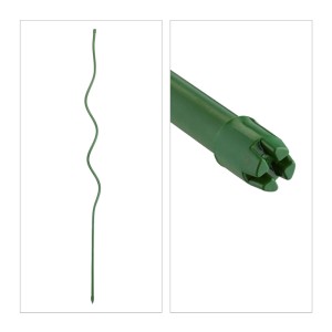 Relaxdays Rankspiralen 20er Set Stahl Kunststoff Grün Rostfrei 120 cm ø 1 cm 200 g