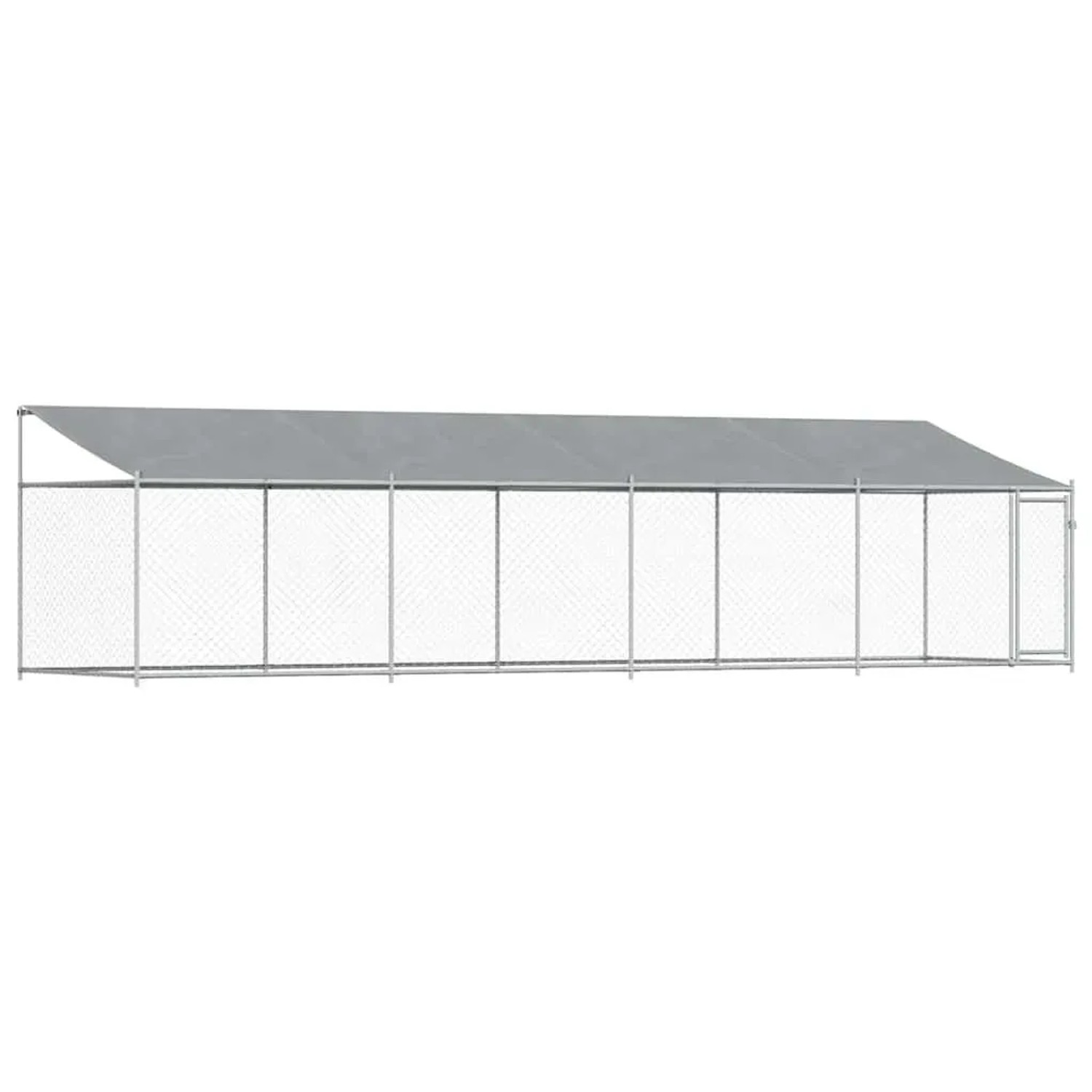 vidaXL Hundezwinger mit Dach und Tür Grau 8x2x2 m Verzinkter Stahl 3209570