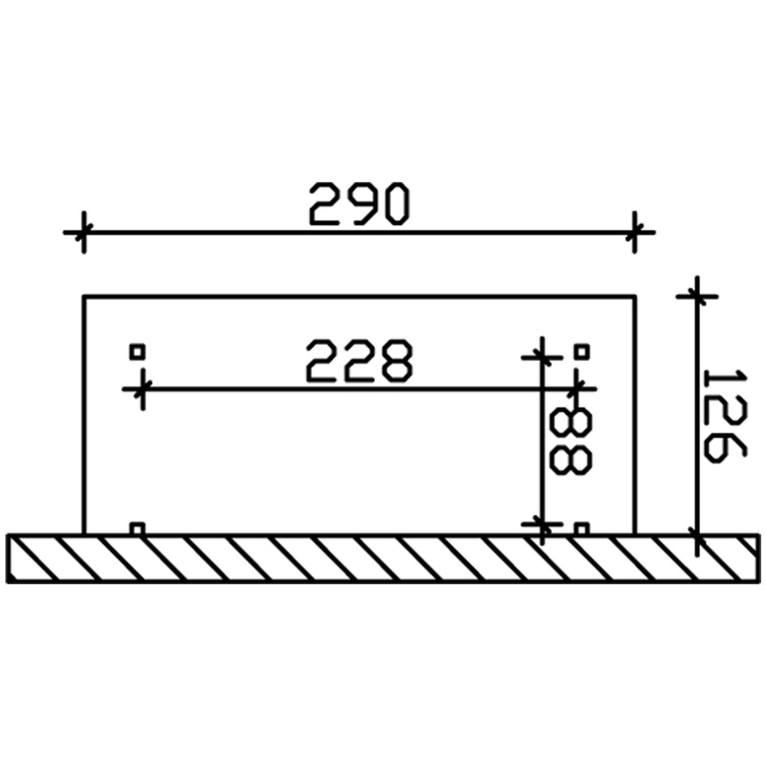 Technische Zeichnung: Skan Holz Holzunterstand Paul 2, Maße 290x126 cm, Kaminholzregal.
