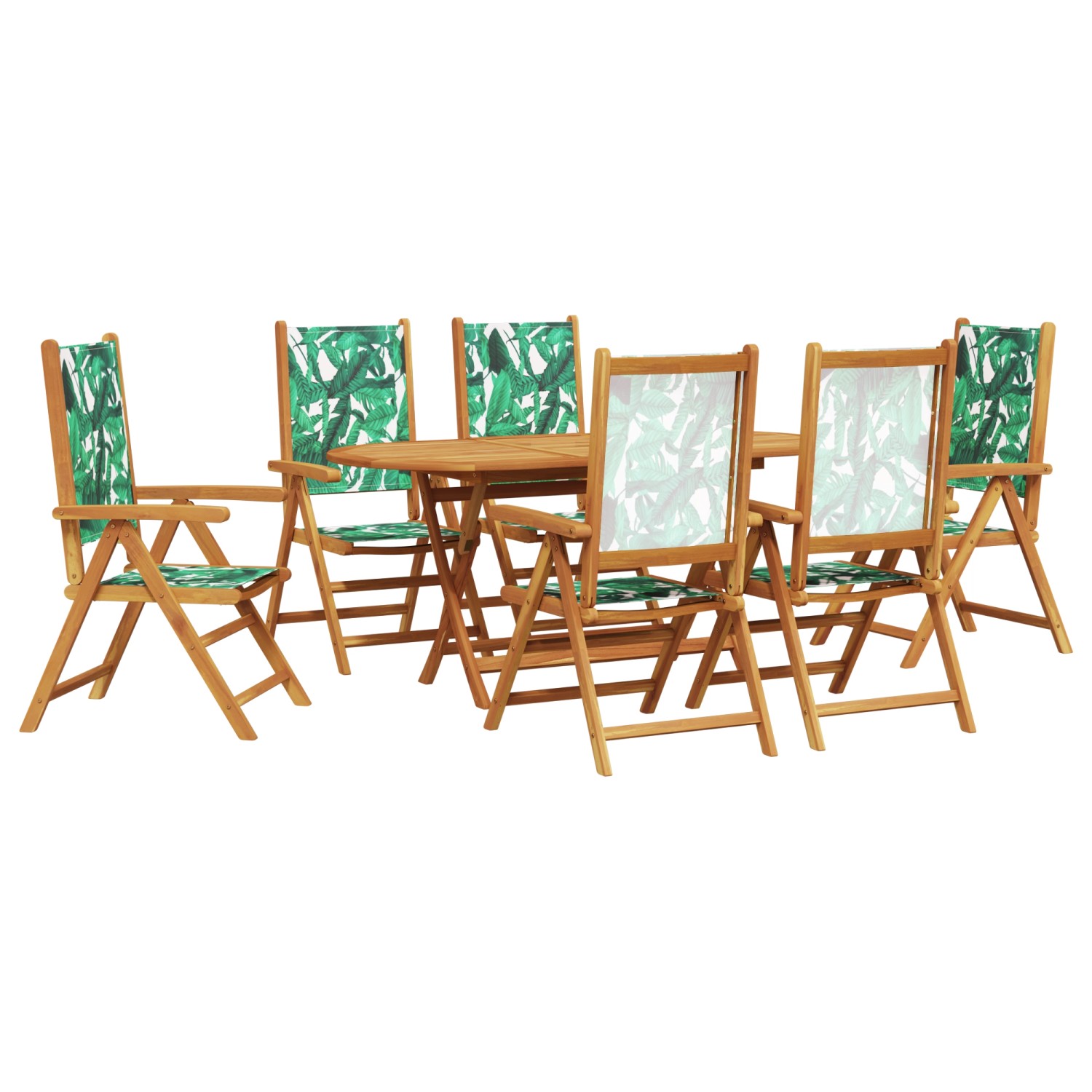 vidaXL 7-Teiliges Garten Essset Blattmuster Massivholz Akazie 3375751 günstig online kaufen