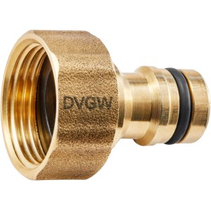 Geka plus-Hahnstecker Trinkwasser IG 24,1 mm (3/4) aus Messing, zertifiziert nach DVGW.