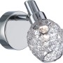 Chromfarbener Halogen-Spot Rocca mit Drahtgeflecht und Glaskristallen.