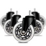 addhome 5er Set Bürostuhlrollen 10x22mm Leise Hartbodenrollen 73mm ø & 35mm