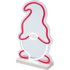 LED-Neonlicht Wichtel, 21x33cm, Multicolor, 180 LEDs, Weihnachtsdeko für Innen.