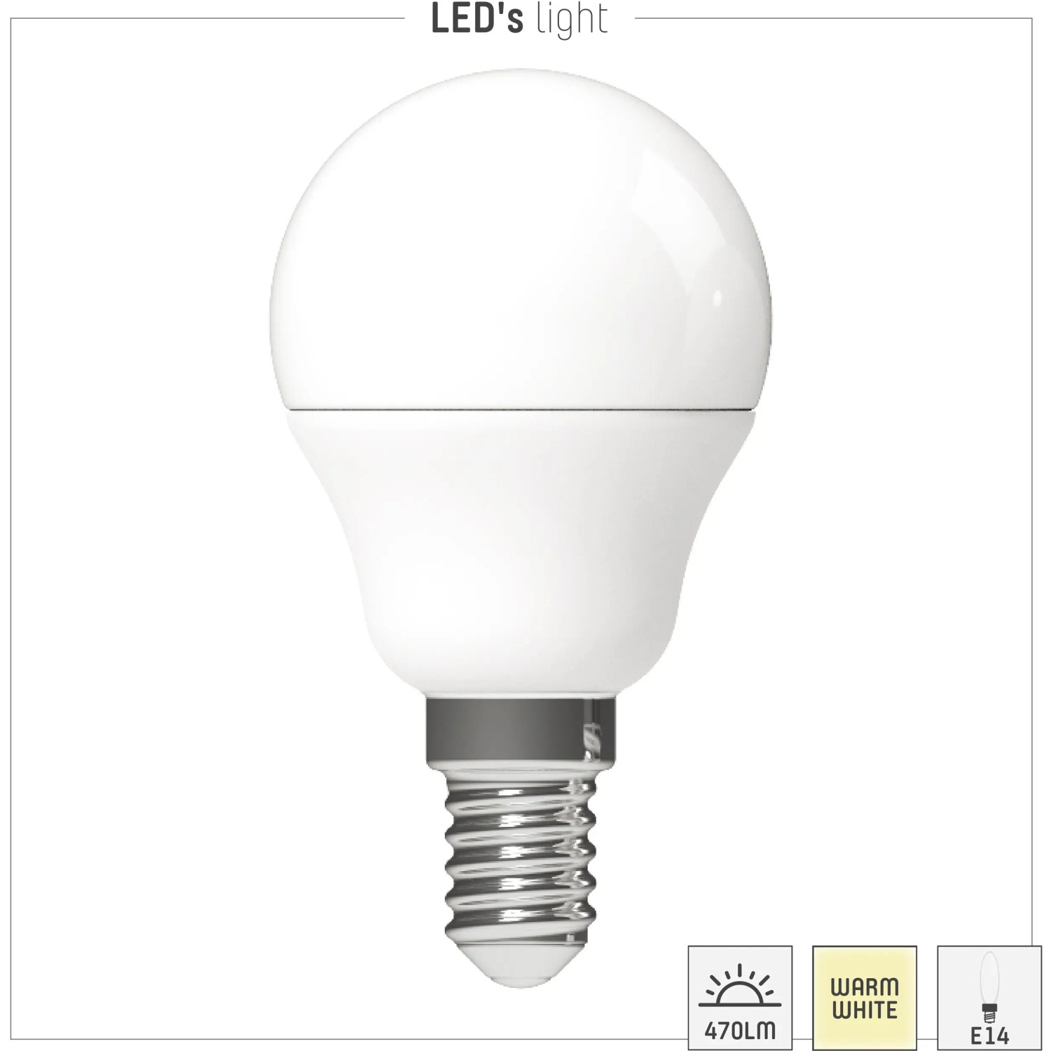 E14 LED-Leuchtmittel Globe G45, 4,9W, warmweiß, für Lampen und Leuchten.