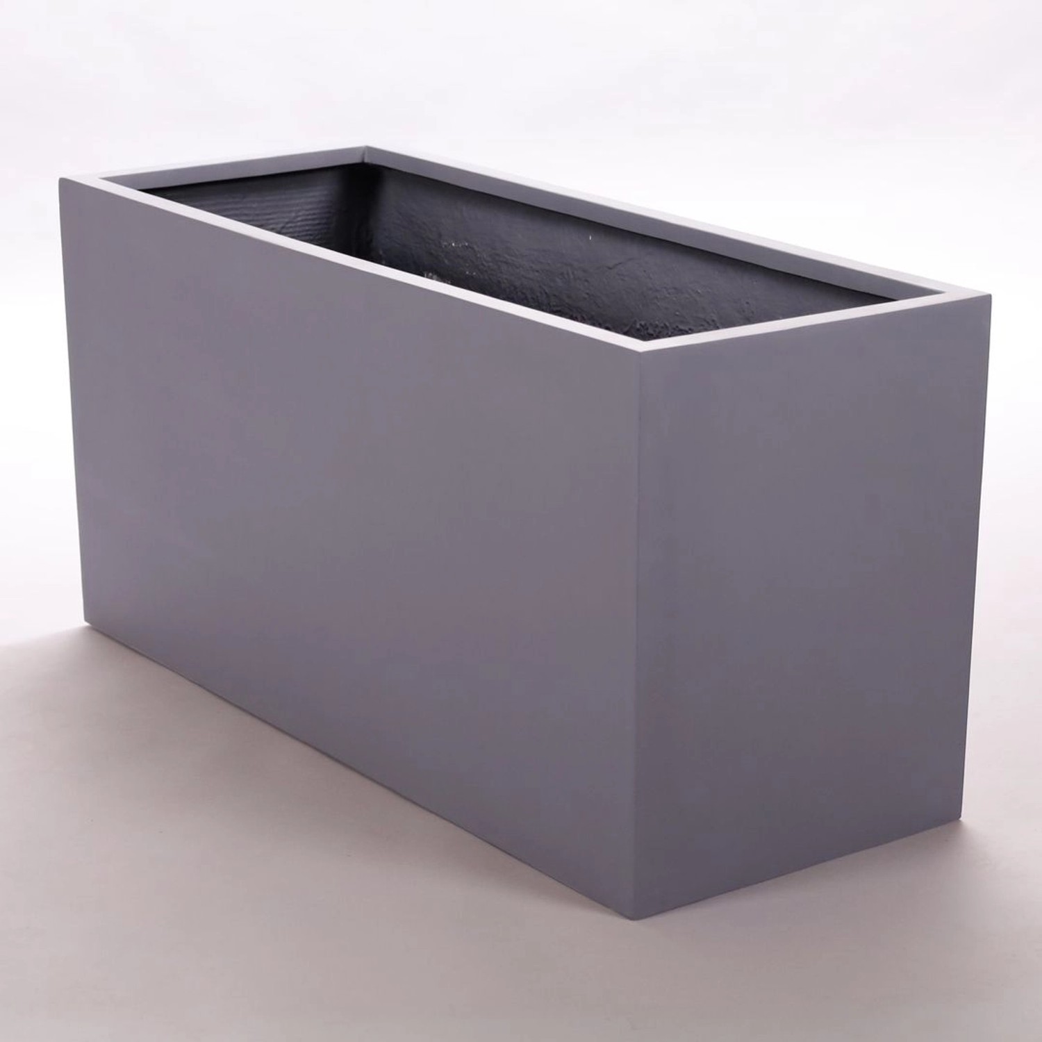 Elegant Einrichten Pflanzkübel Fiberglas Rechteckig 80x30x40cm Grau günstig online kaufen