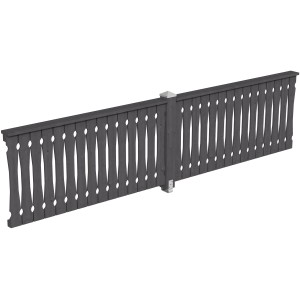 Skan Holz Balkonschalung, 400x96 cm, Fichte schiefergrau, Brüstung für Lauben & Pavillons.