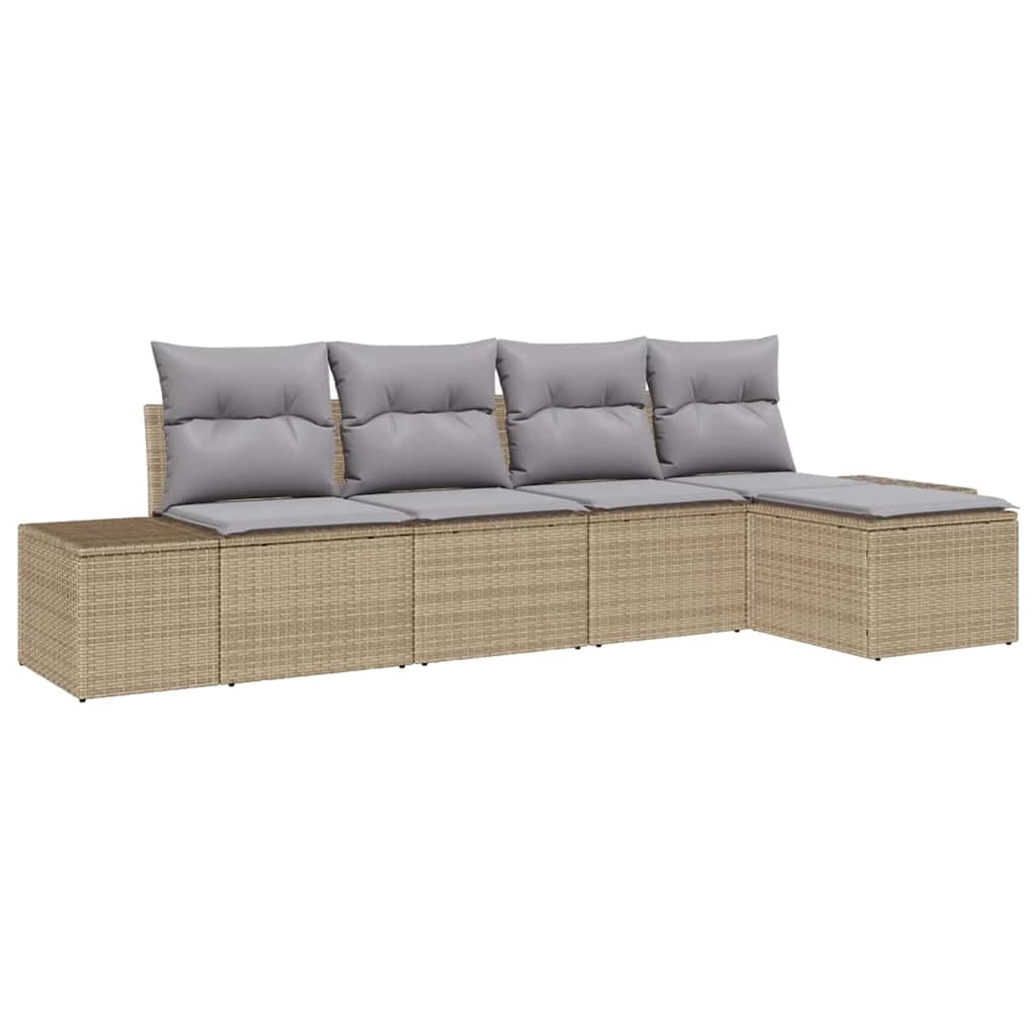 vidaXL 5-Teiliges Garten-Sofa-Set mit Kissen in Beige aus Poly Rattan 33470 günstig online kaufen