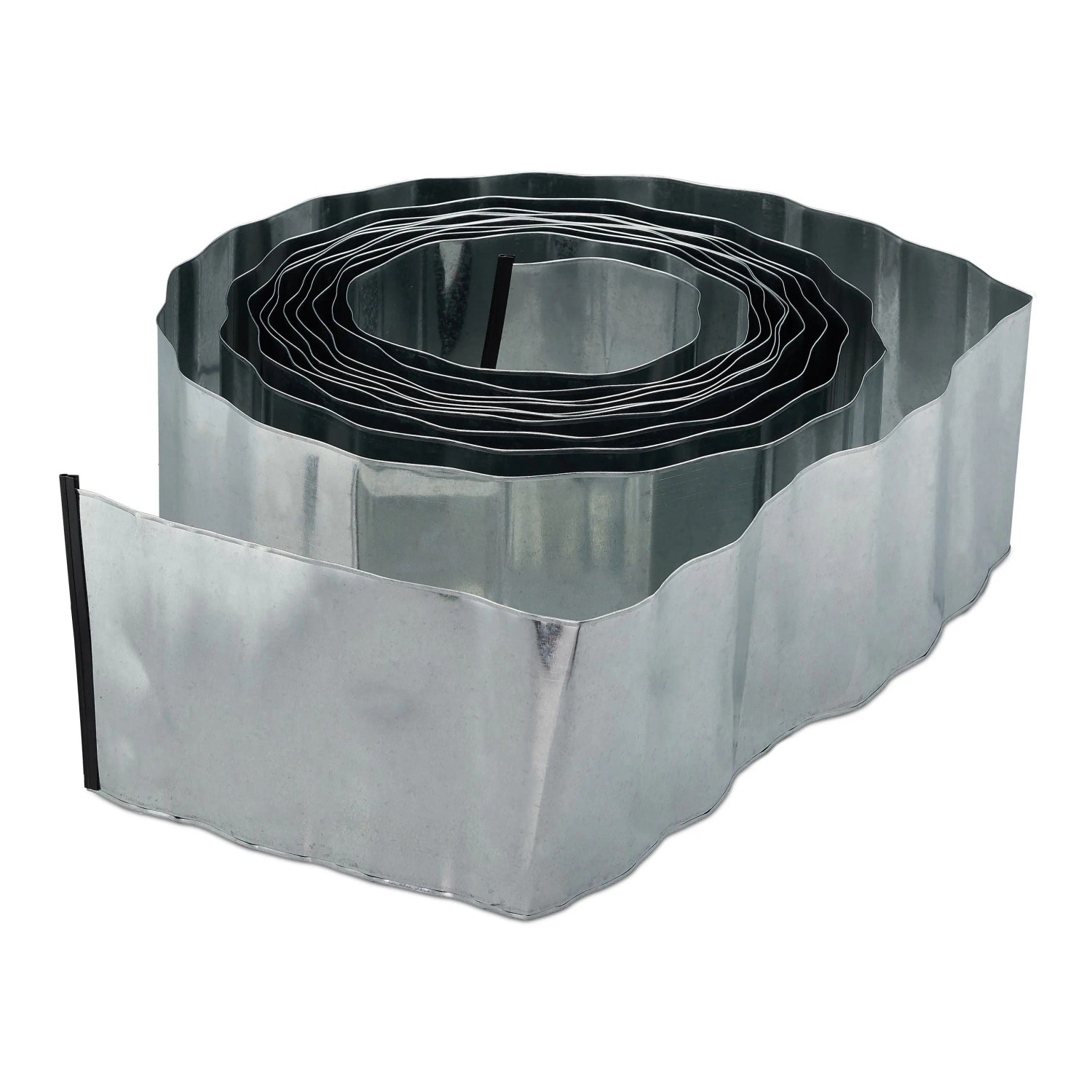 Relaxdays Rasenkante Eisen Verzinkt Silber Flexibel 16 cm x 1000 cm 3,2 kg