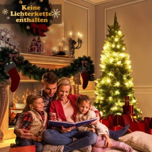 Costway Künstlicher Bleistift Weihnachtsbaum mit Kiefernzapfen 180cm