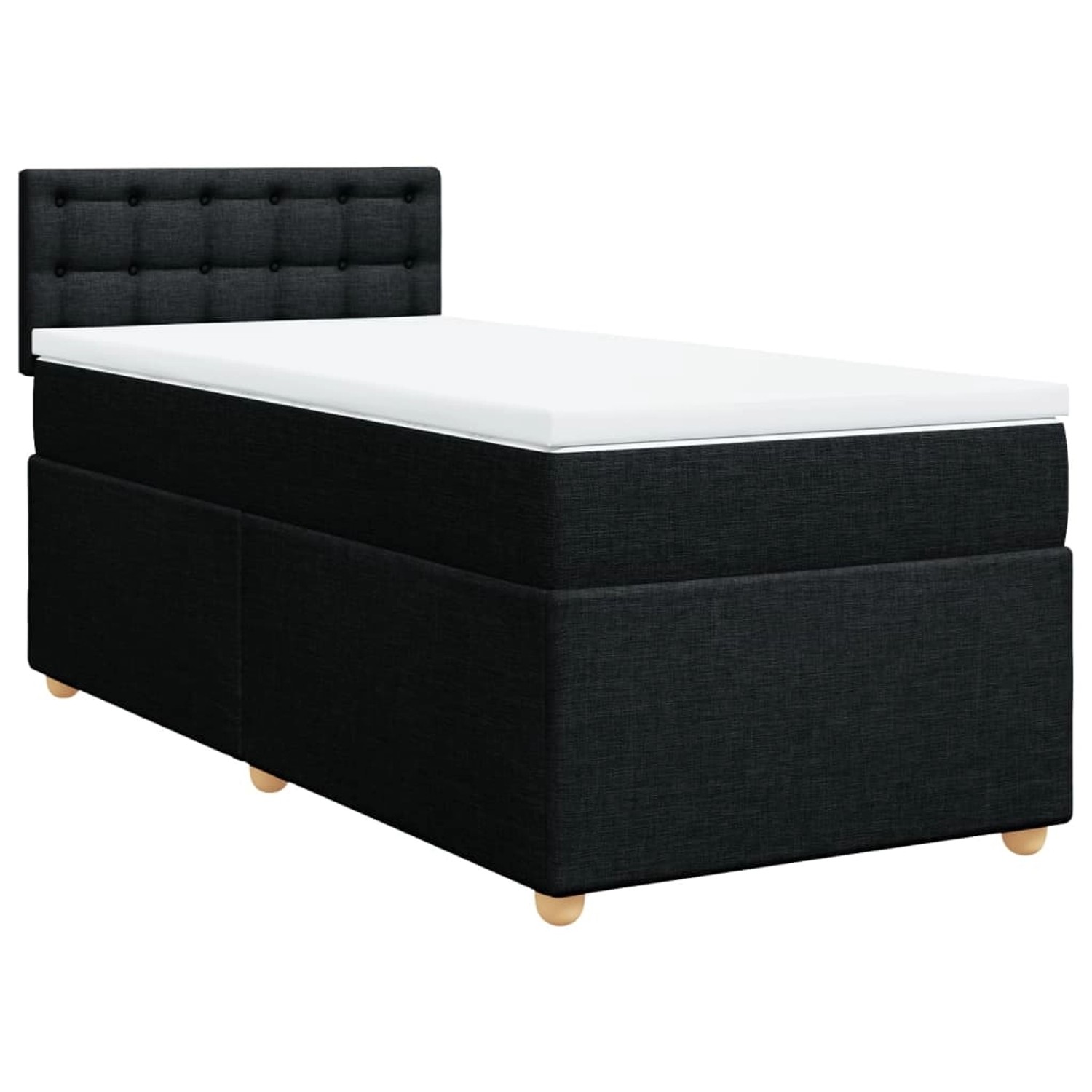 vidaXL Boxspringbett mit Matratze Schwarz 80x200 cm Stoff 3286523 günstig online kaufen